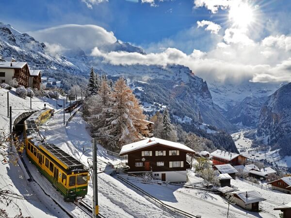 Alps mountains covered in snow, Switzerland